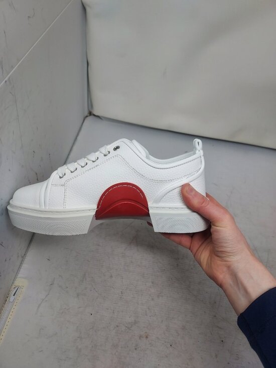 Christian Louboutin MENS White Heart Love Adolon Junior Sneaker - Picture 11 of 12